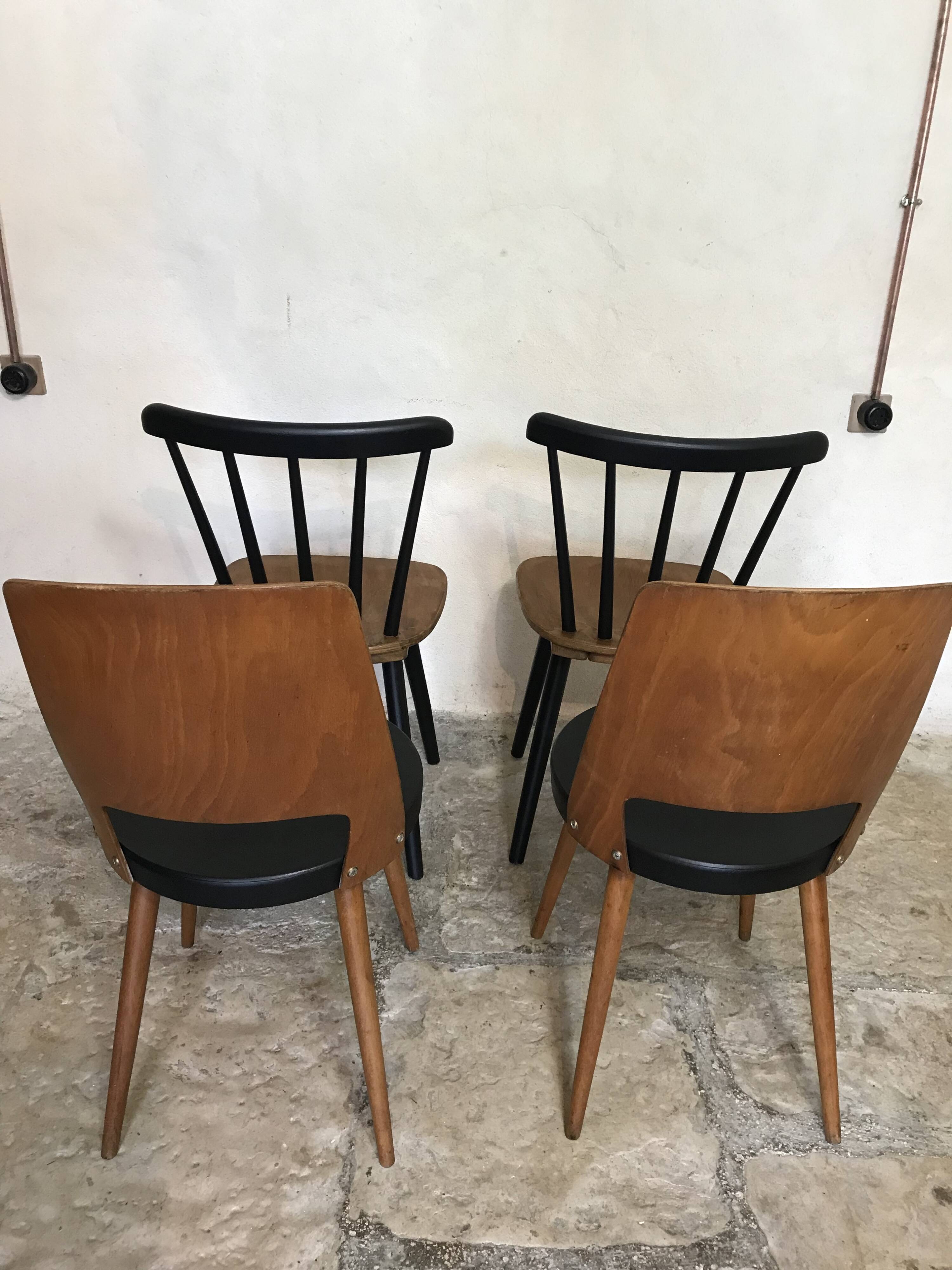 Set of 4 vintage chairs 1960