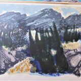 Landscape of Provence, lithograph signed Sarthou