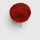 Tabouret tripode vintage "Moumoute" rouge – Pelfran – Années 60