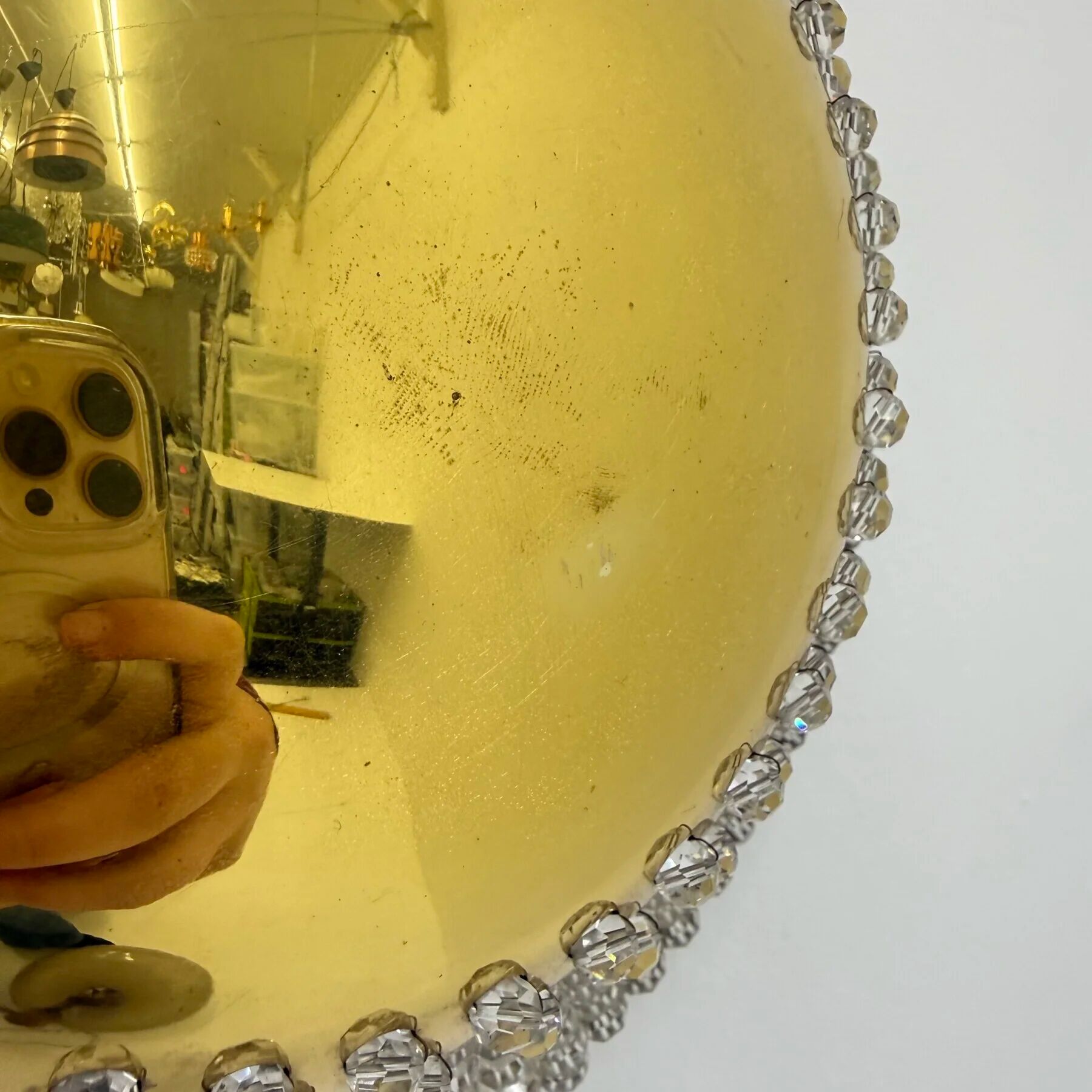 Unique modernist design crystal glass and brass wall light, Austria 1950s