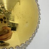 Unique modernist design crystal glass and brass wall light, Austria 1950s