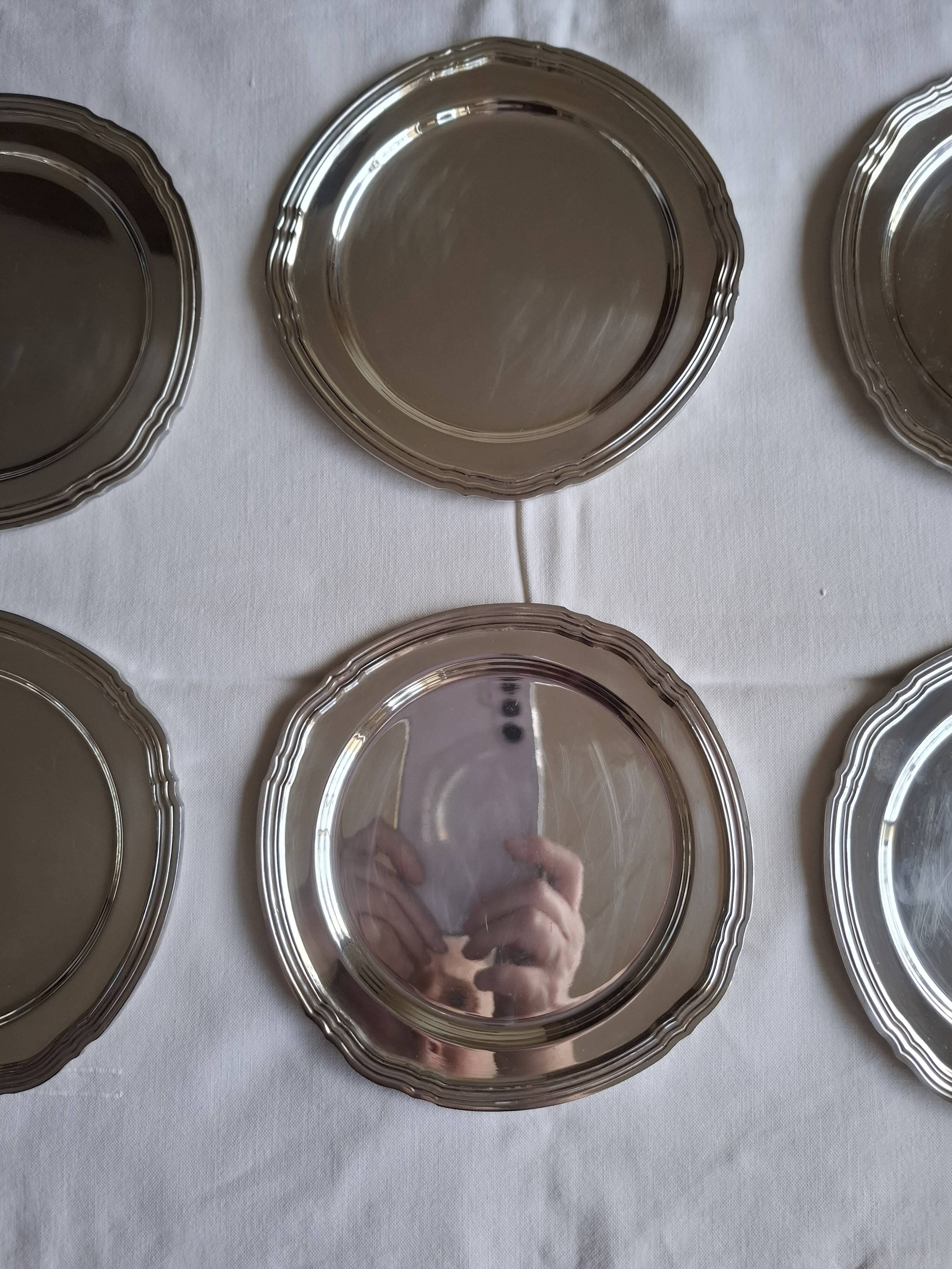6 Christofle Gallia silver-plated bread plates