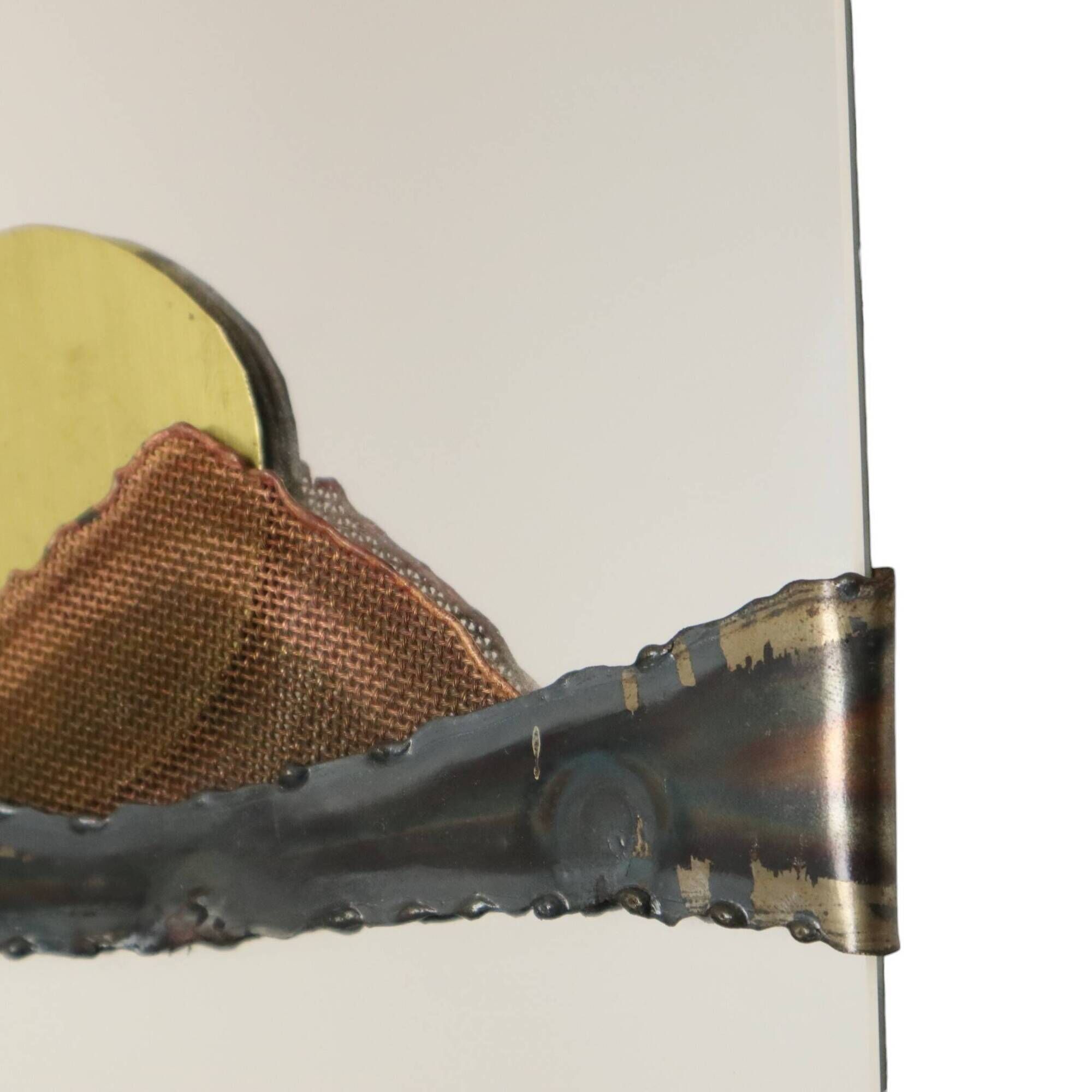 Copper and Brass Boat-Design Mirror by Daniel D’Haeseleer, 1970s