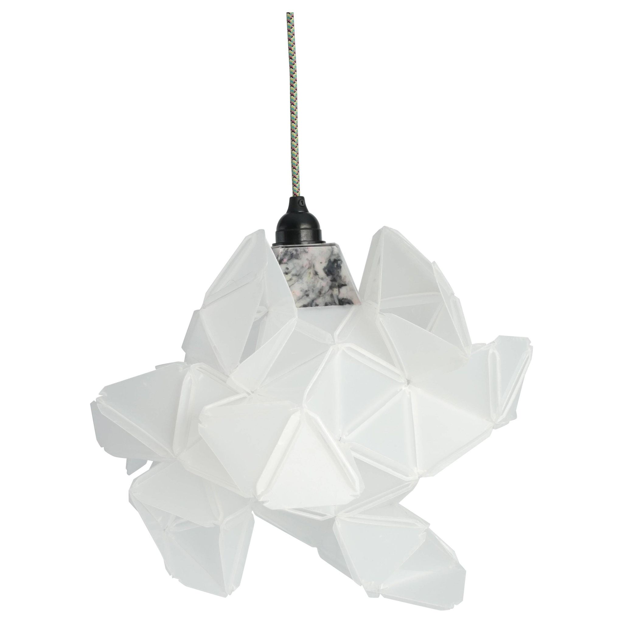 Labyrinth, Hazy, Artisan Light Sculpture with Protruding Fixture, By Republiken