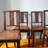 Art Deco chairs in new caned oak