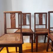 Art Deco chairs in new caned oak
