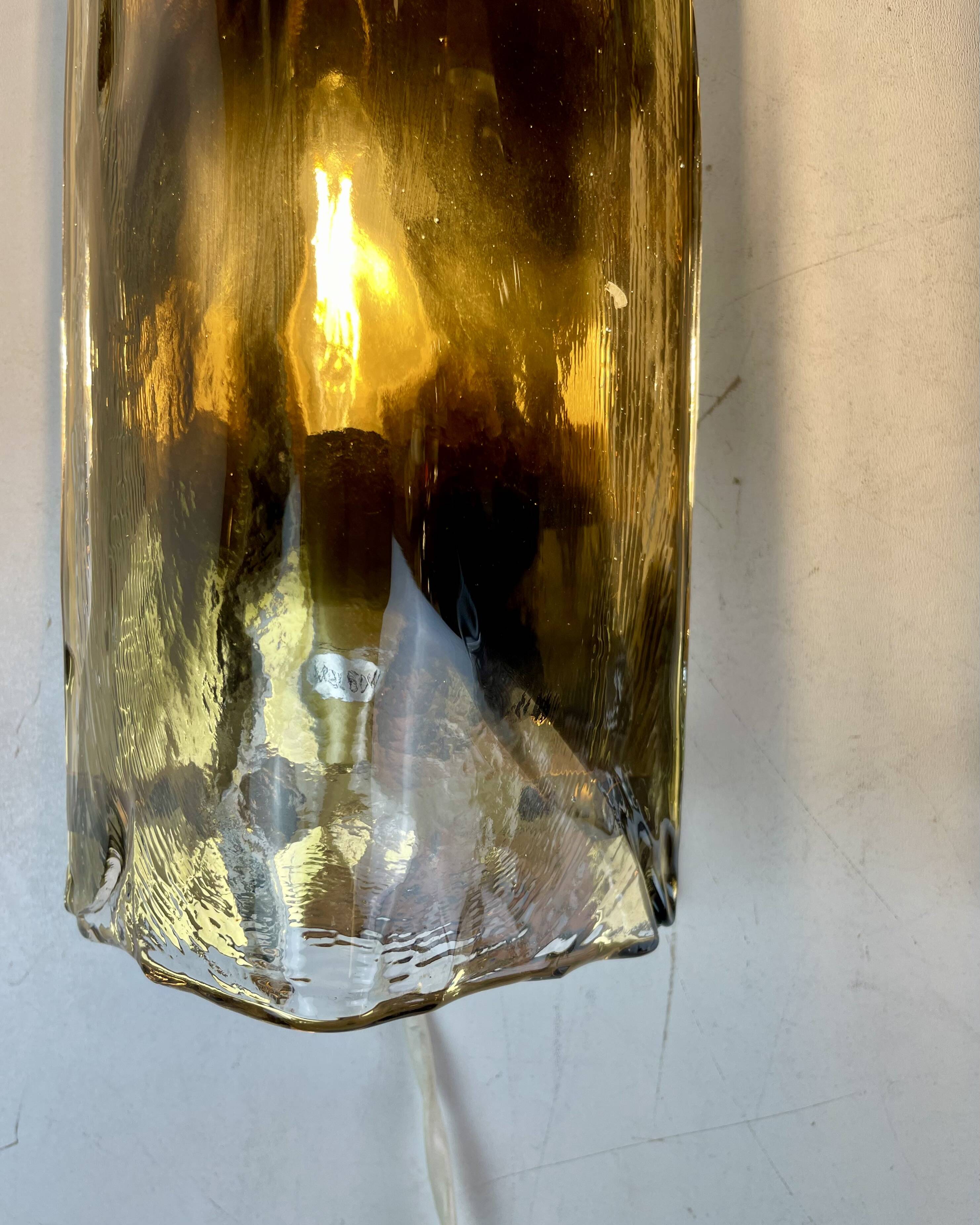 Murano & Brass Wall Lamps by J.T. Kalmar, Austria, 1960s