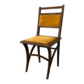 Art Nouveau dining chair in solid wood and velvet with brass studs, 1900s–1910s