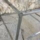 Square coffee table in marble and stainless steel - 1980s design