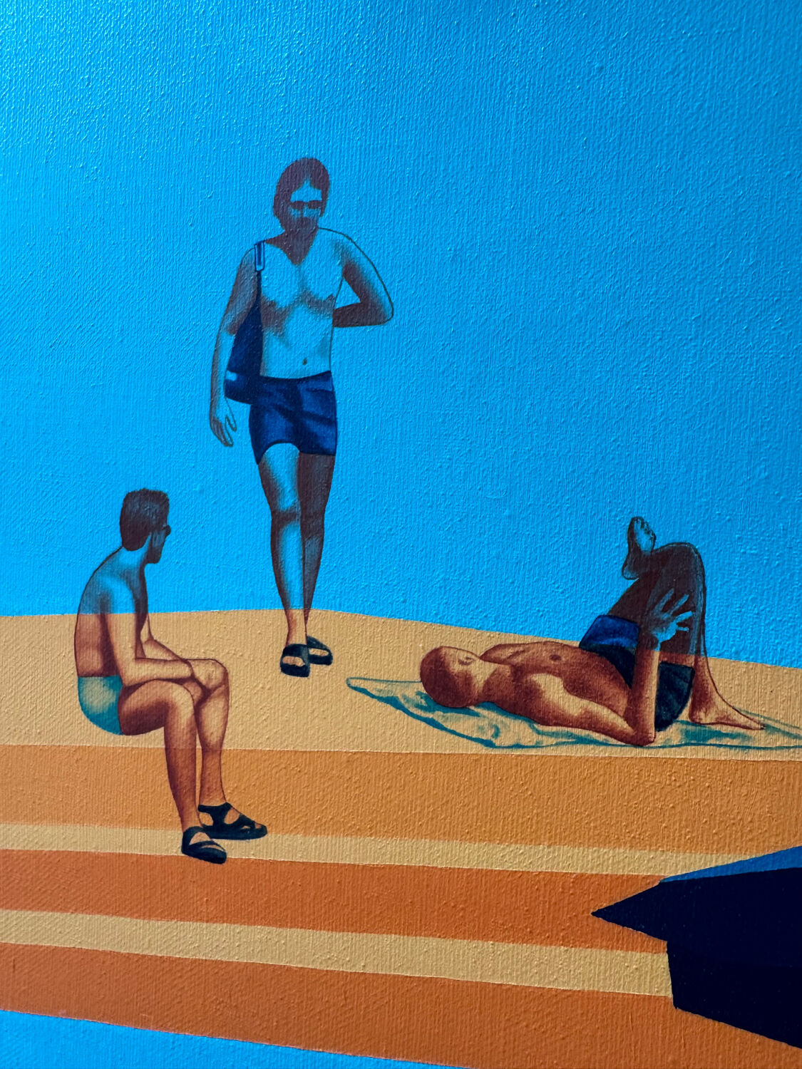 Painting "Public Beach" by Olivier Bour, 2000s