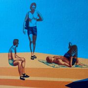 Tableau « Plage Publique » Olivier Bour années 2000