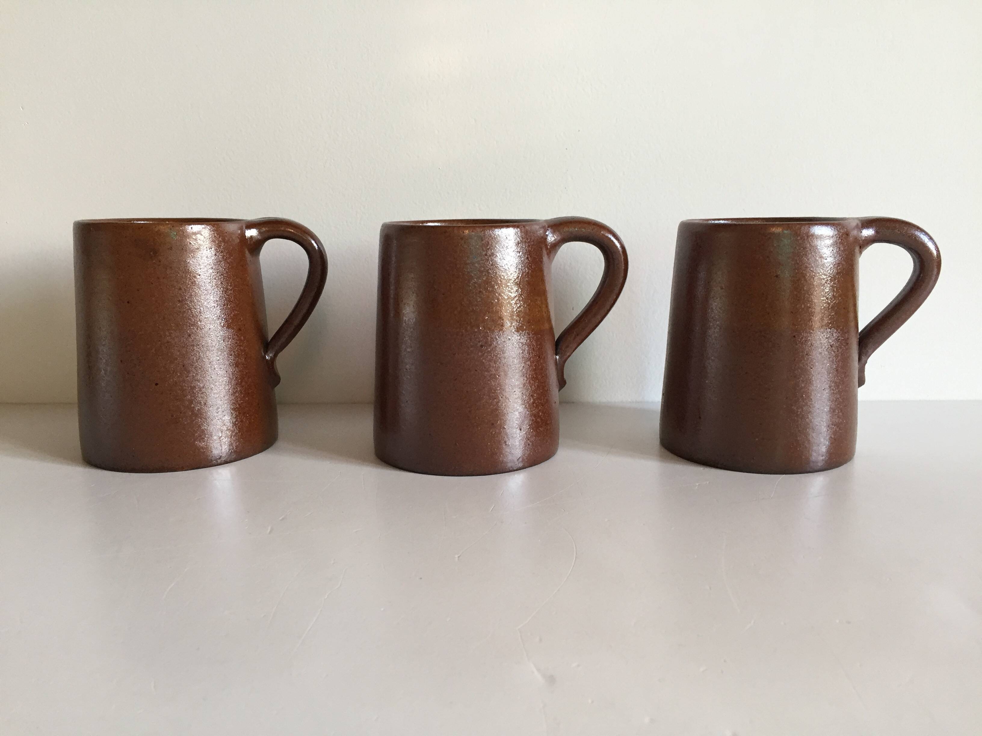 3 vintage marais stoneware mugs