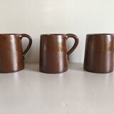 3 mugs grès du marais vintage