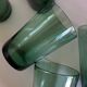 Set de 6 verres gobelets soufflés verts romarin 1960