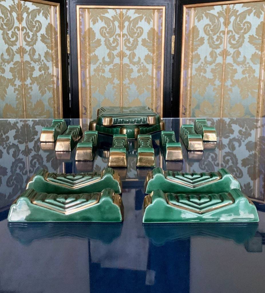 Knife holder + Art Deco bottle coaster