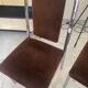 Quatre chaises chrome et velours ras marron design 70
