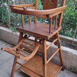 Vintage wooden baby high chair