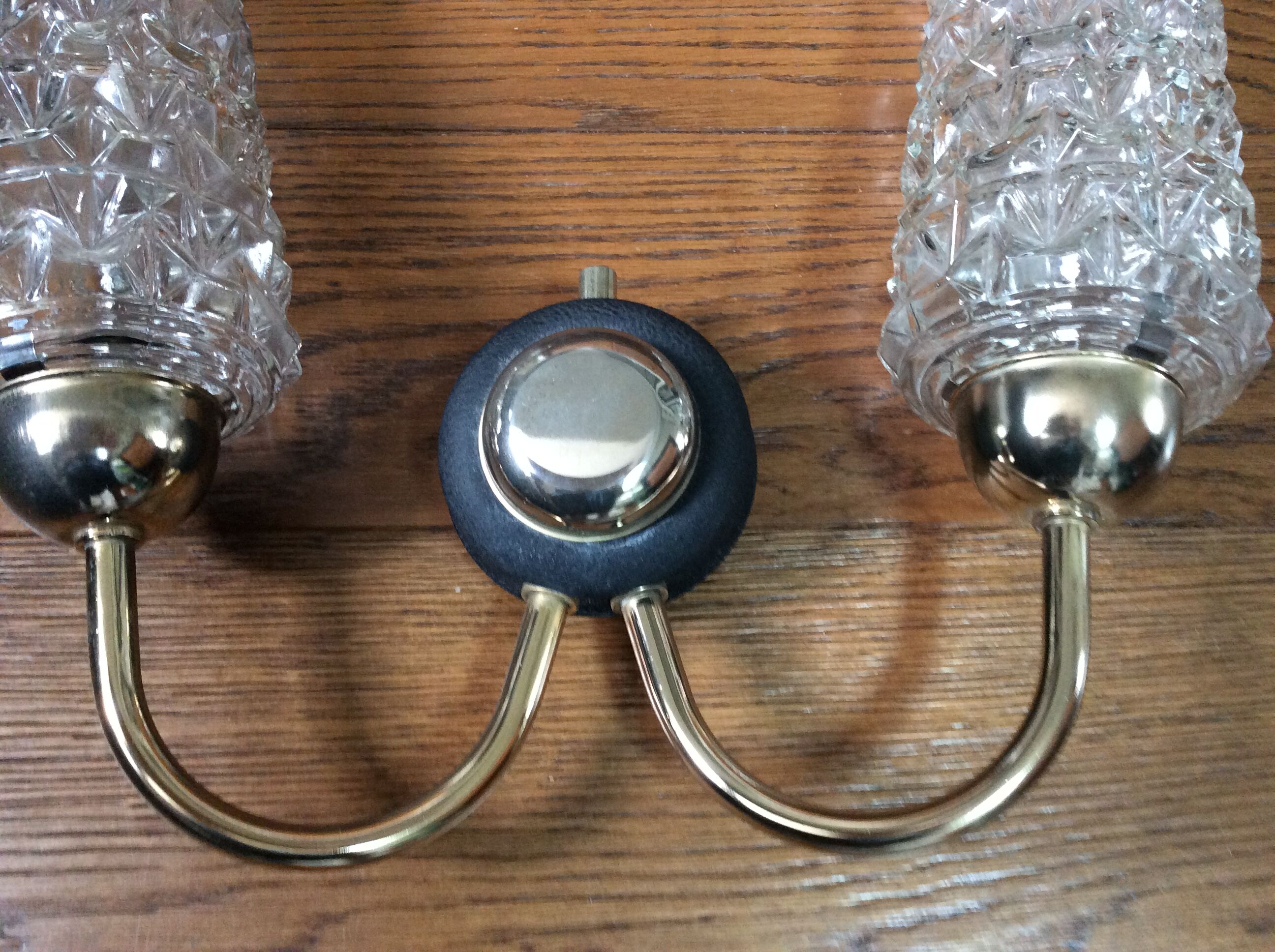 Double wall lamp glass and brass