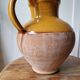 Antique glazed terracotta pitcher, brown semi-glazed jug, vase