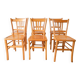 Set of 6 bistro chairs in blond wood luterma 1950