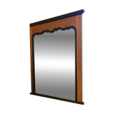 Large Trumeau Mirror XXL in Solid Oak and Black Cornice – 157x128