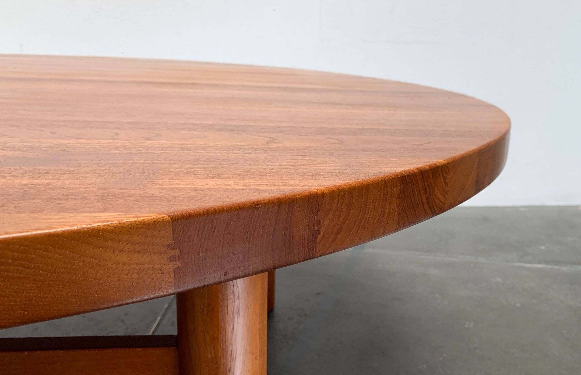 Large Danish brutalist coffee table in solid teak, 1960s.