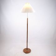 Floor lamp - Teak - Pleated shade - Danish design - 1960s