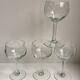 Set of 4 crystal wine glasses engraved 50-60s