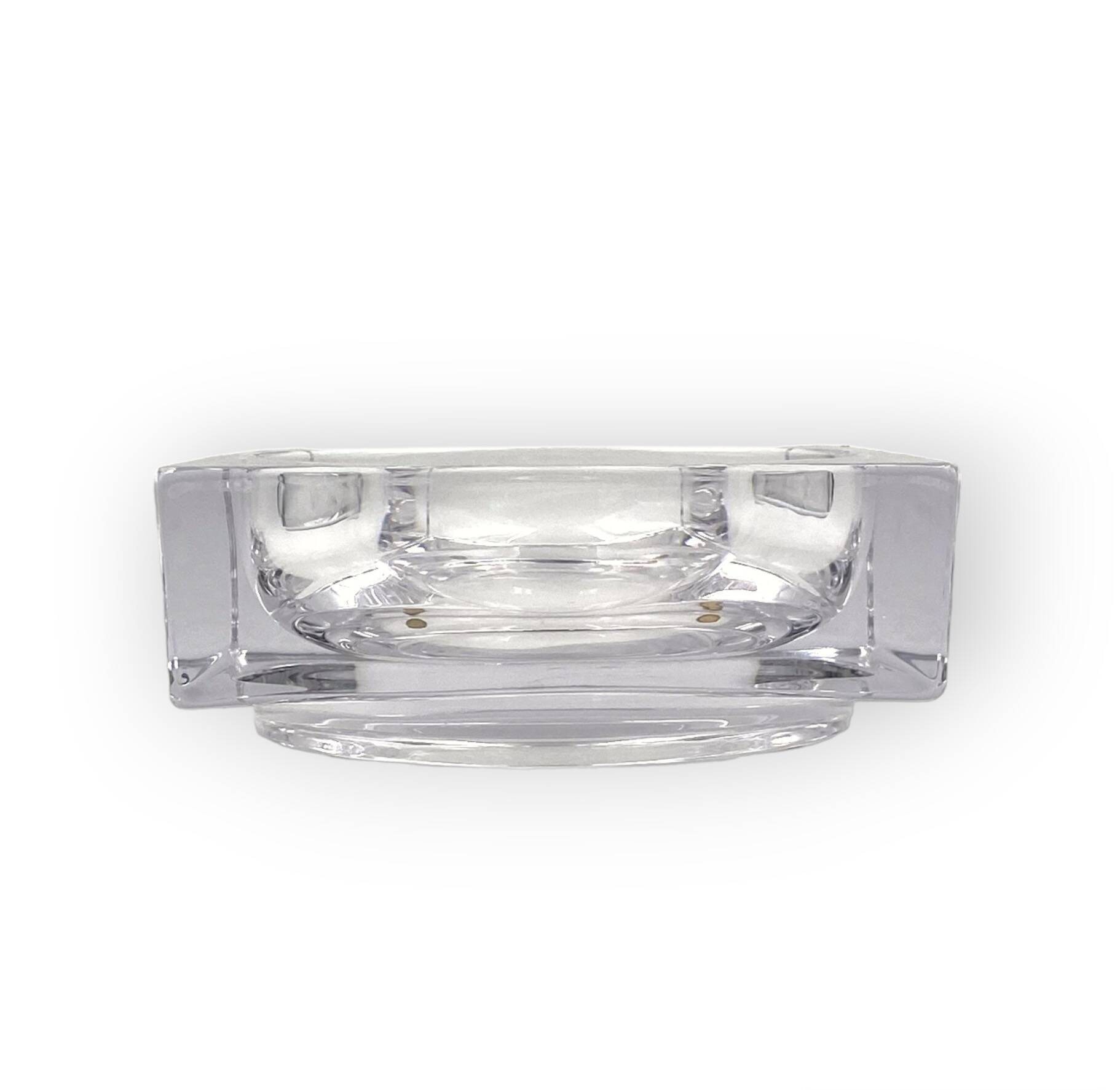 Monumental molded crystal ashtray, Sevres France 1970s