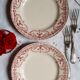 Assiettes plates anciennes dépareillées en faïence terre de fer