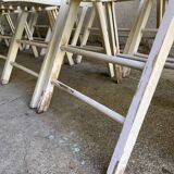 Extra folding chair / garden chair / vintage white lacquered solid wood office chair