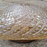 Square amber ceiling light, bubbles, vintage, 60s