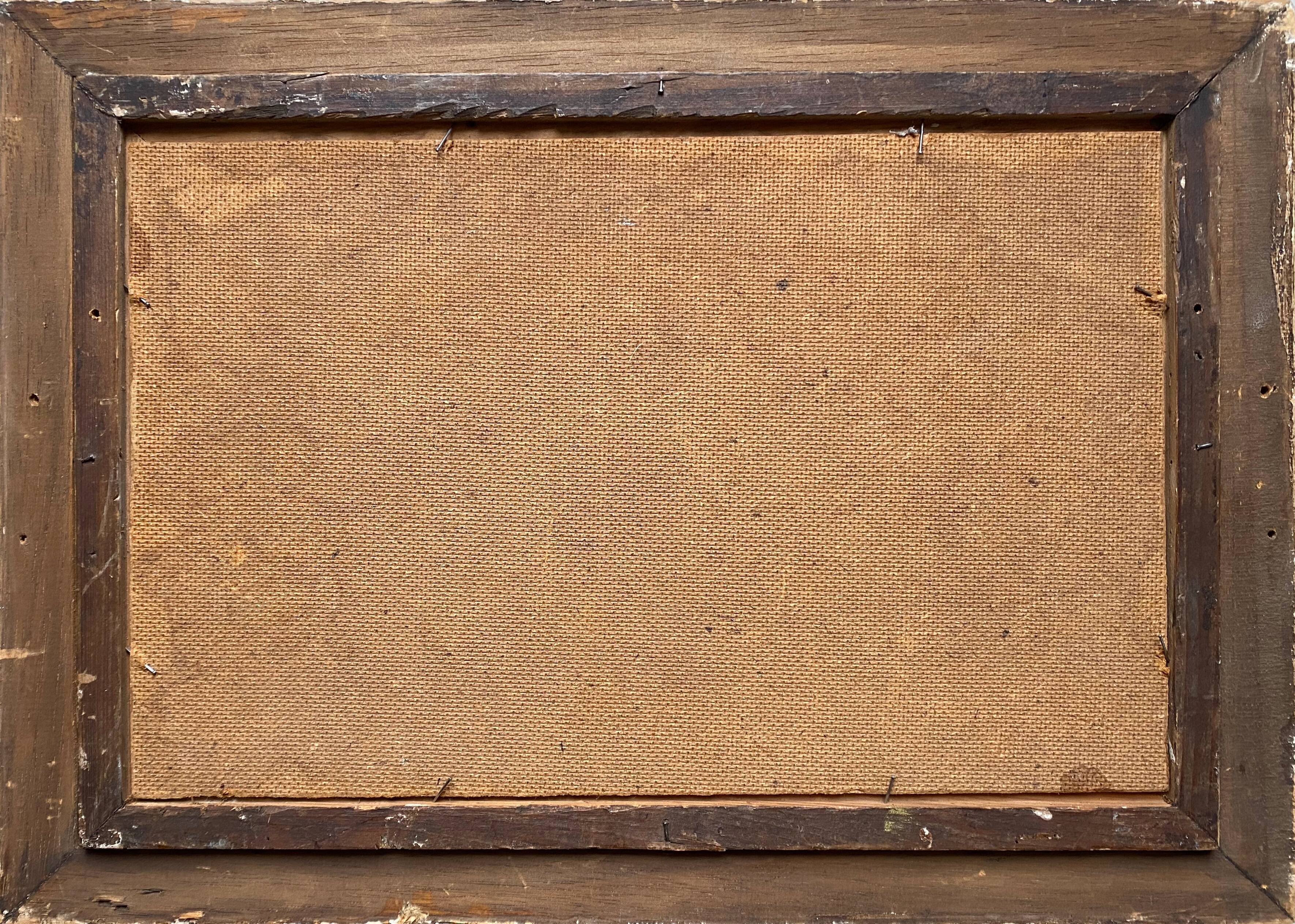 Painting Lively Mountain Landscape Alpine Chalets signed Maurel + frame