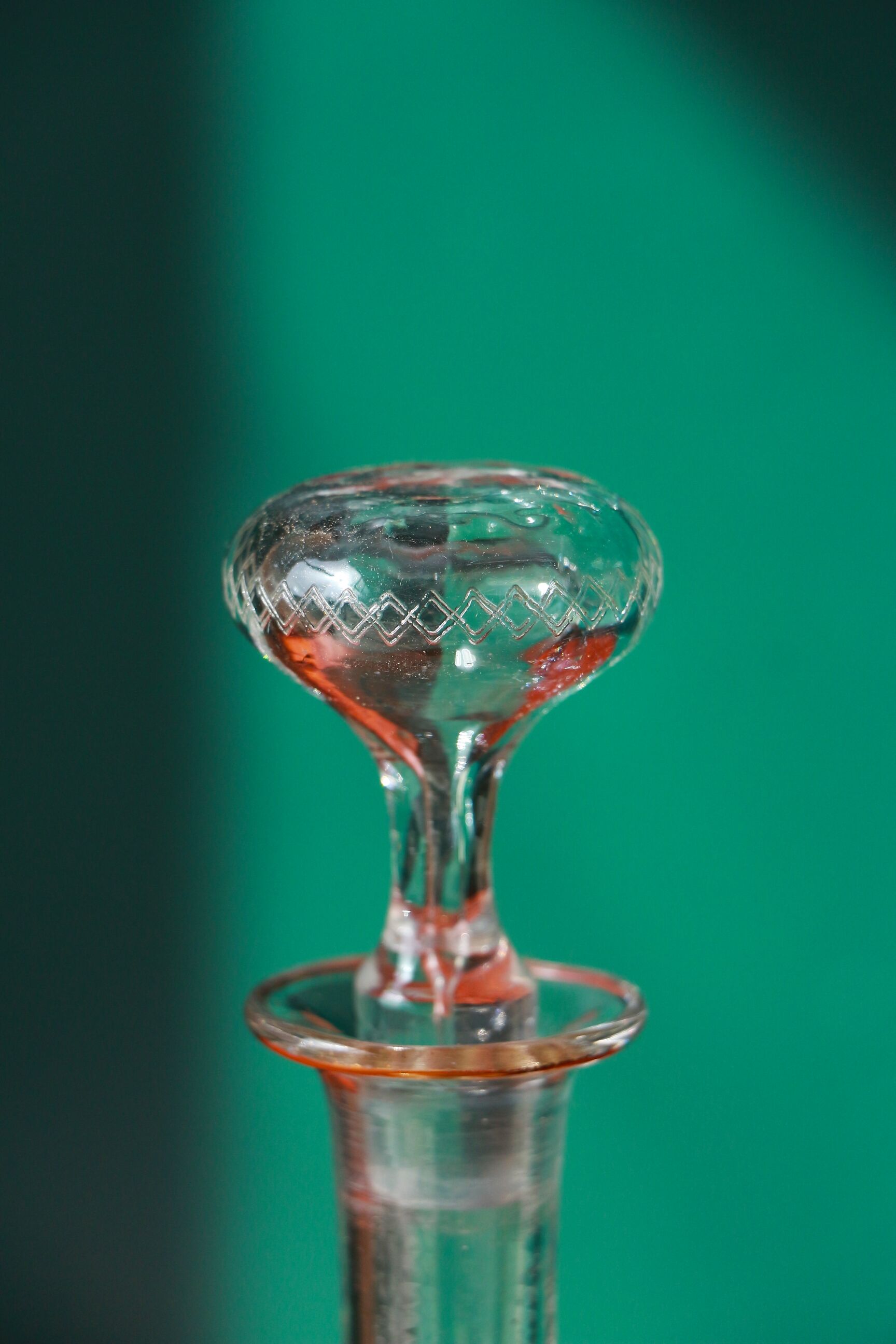 Liquor decanter - poppy flowers décor - art nouveau - legras