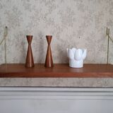Teak and brass shelf, vintage scandinavian 1960s