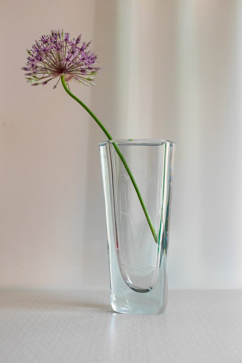 Etched glass vase with nautical theme from Strömbergshyttan, Sweden
