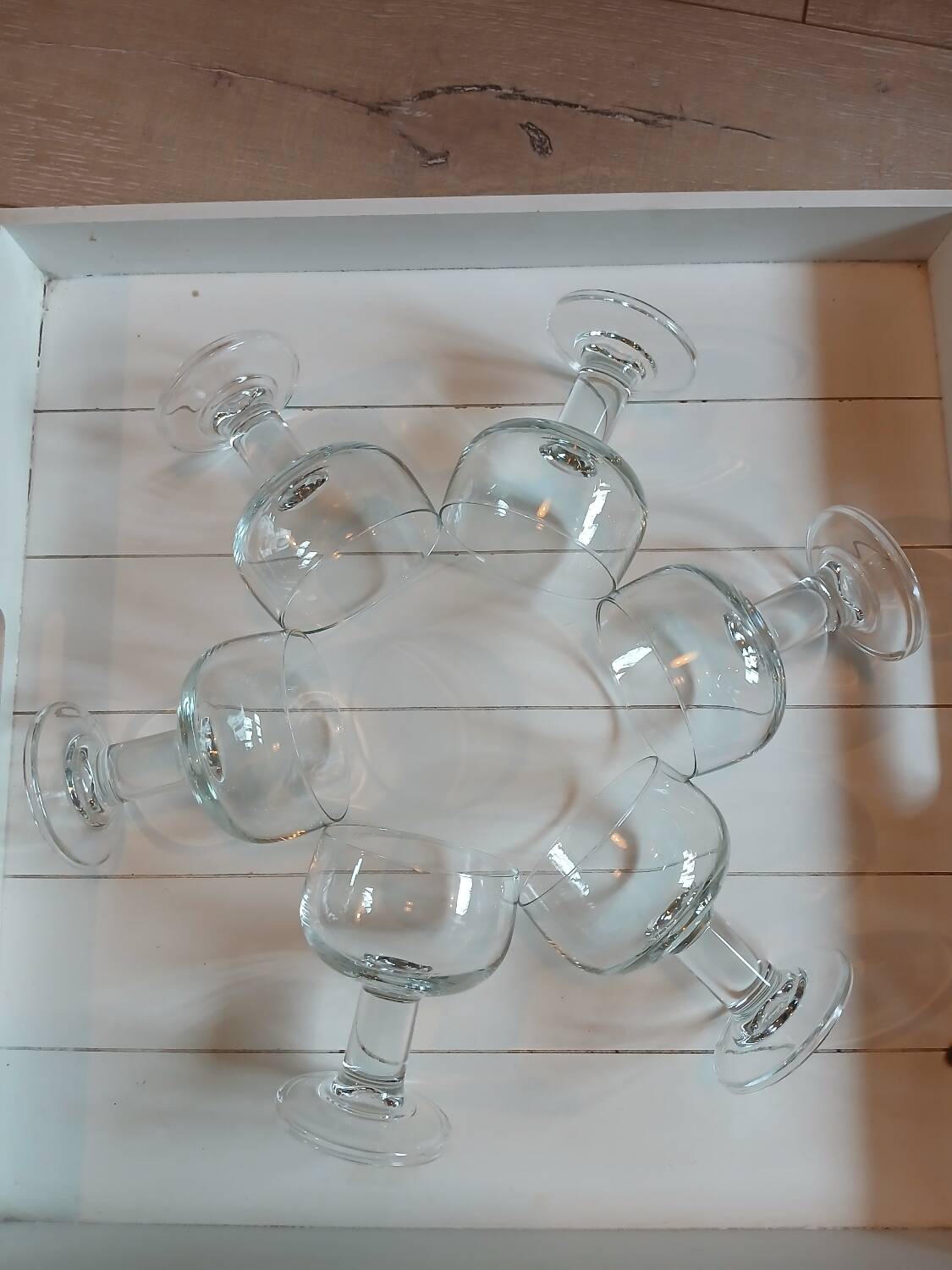 6 old champagne glasses