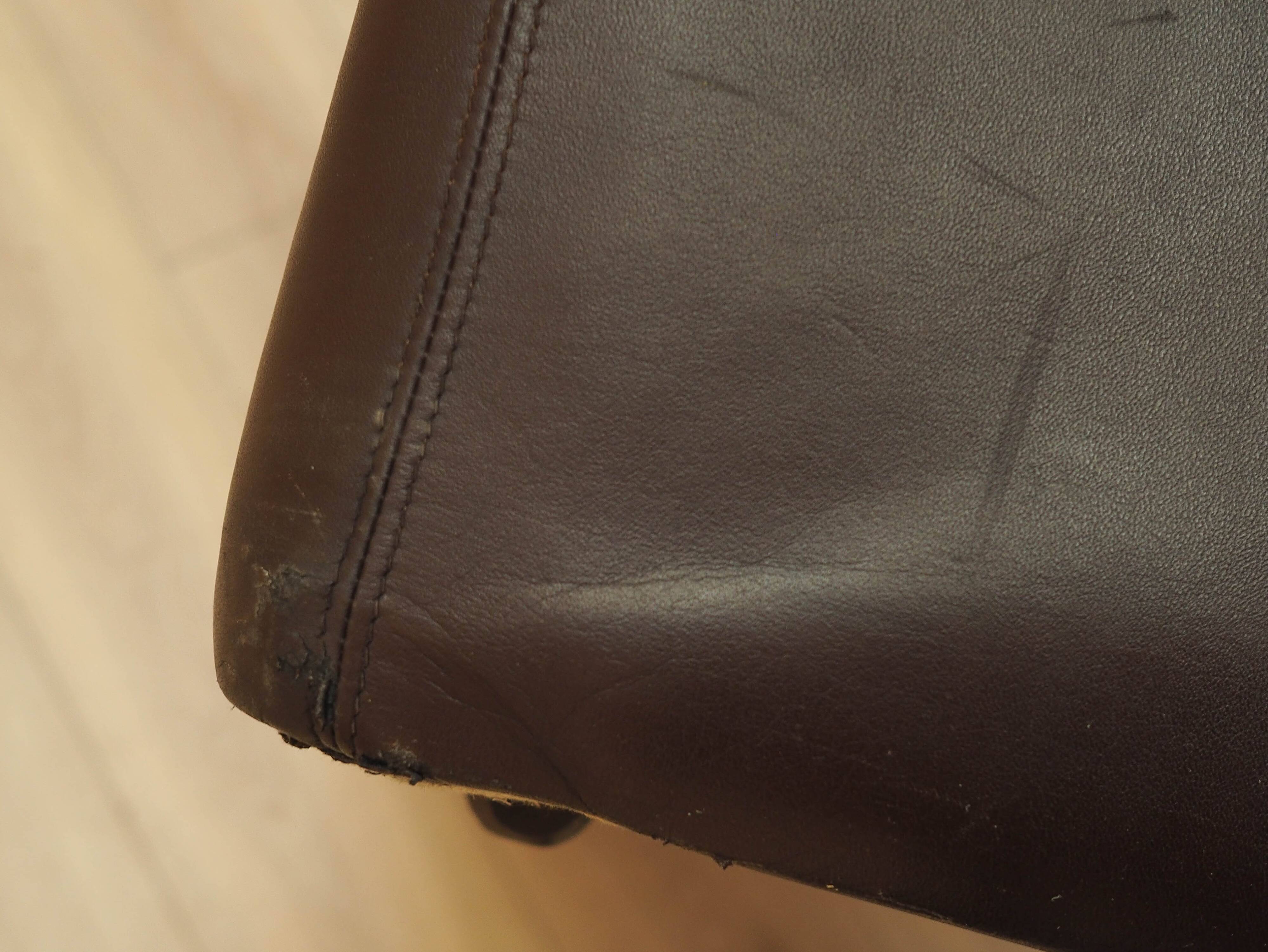 Brown leather armchair, Italian design, 1960s, production: Italy