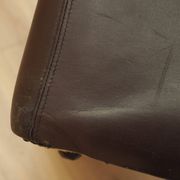 Brown leather armchair, Italian design, 1960s, production: Italy
