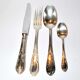 Housewife 48 vintage table cutlery in silver metal sfam - knife spoons coffee fork x12