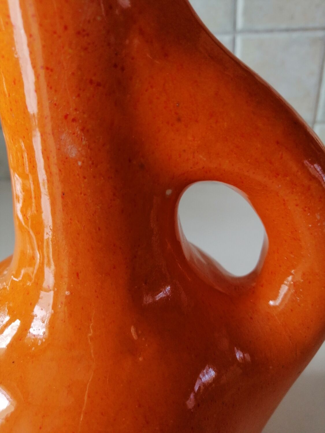 Orange terracotta vase