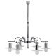Art Deco chrome chandelier with 6 sandblasted glass discs, Czechoslovakia 1930s