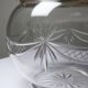 Pot/bowl with a bubble design, antique engraved crystal from Bohemia and silver-plated metal, 1920-1940.