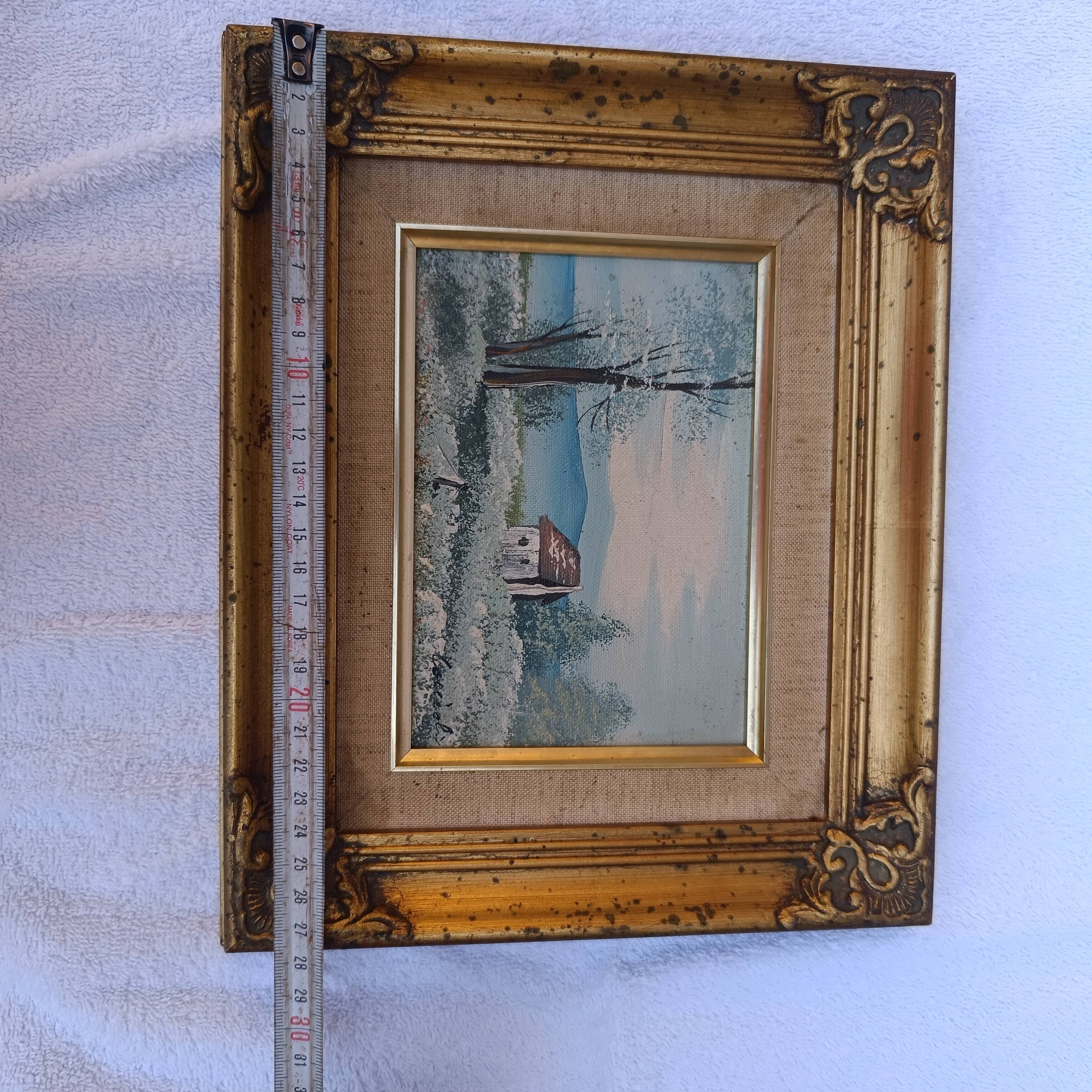 Small old painting signed