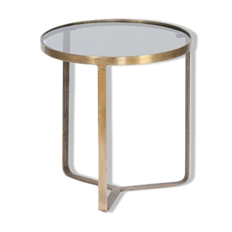 Table basse en laiton et verre