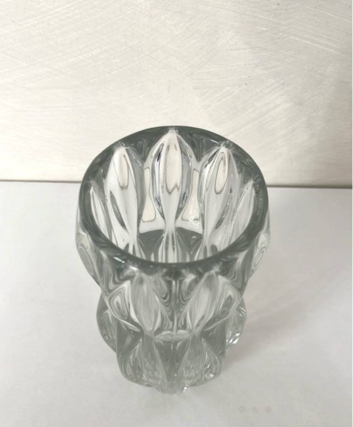 SKLO Union vase by Jan Schmidt, mid-century in clear glass