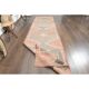 1970s Turkish Oushak Handmade Wool Cotton Orange Runner Rug 102x381