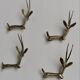 4 brass gazelle animal knife holders