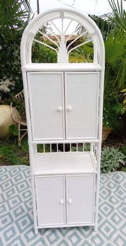 White rattan shelf