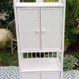 White rattan shelf